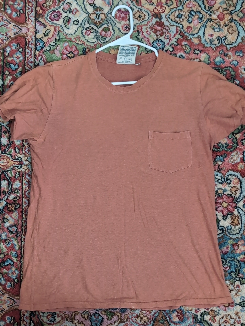 Jungmaven Men's Short Sleeve Pocket Tee in Rust